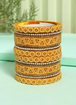   Wedding Wear  Yellow Color Thread Bangle Set:-2.4,2.6